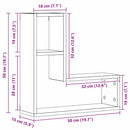 vidaXL Falpolcok polcokkal 2 pcs Musta tammi 50 x 15 x 85 cm Faanyag