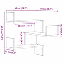 vidaXL Falpolc polcokkal Fekete tölgy 40 x 40 x 49,5 cm Faanyag