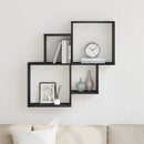 vidaXL Falpolc polcokkal Fekete tölgy 80 x 15 x 78,5 cm Faanyag