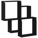 vidaXL Falpolc polcokkal Fekete tölgy 80 x 15 x 78,5 cm Faanyag