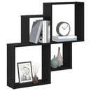 vidaXL Falpolc polcokkal Fekete tölgy 80 x 15 x 78,5 cm Faanyag