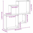 vidaXL Falpolc polcokkal Fekete tölgy 80 x 15 x 78,5 cm Faanyag