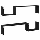 vidaXL Falpolc polcokkal 2 pcs Fekete tölgy 100 x 15 x 20 cm Faanyag