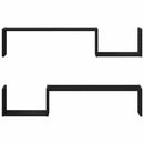 vidaXL Falpolc polcokkal 2 pcs Fekete tölgy 100 x 15 x 20 cm Faanyag