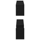vidaXL Falpolc polcokkal 2 pcs Fekete tölgy 100 x 15 x 20 cm Faanyag
