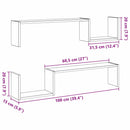 vidaXL Falpolc polcokkal 2 pcs Fekete tölgy 100 x 15 x 20 cm Faanyag