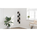 vidaXL Sarokpolc polcokkal Fekete tölgy 20 x 20 x 127,5 cm Faanyag