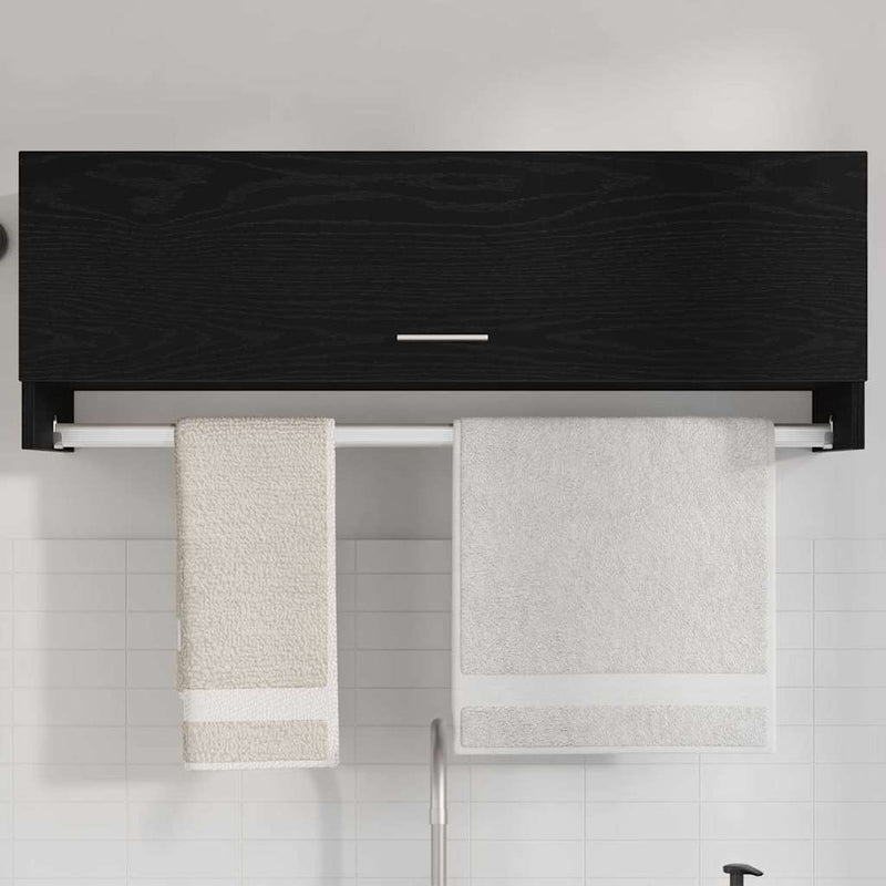vidaXL Ruhásszekrény tárolóval Fekete 100 x 32.5 x 35 cm Faanyag