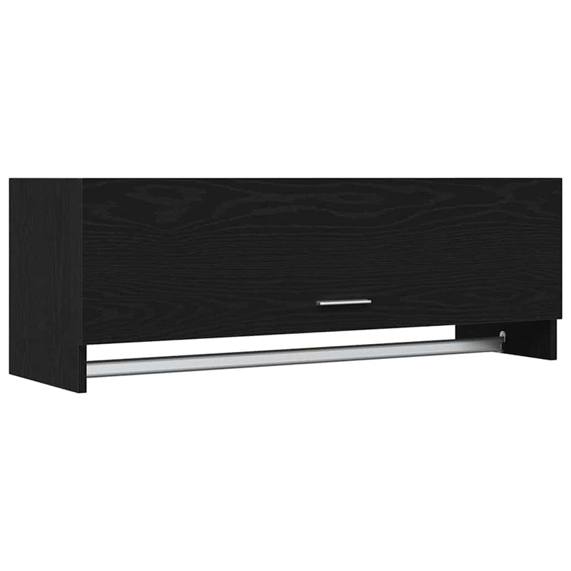 vidaXL Ruhásszekrény tárolóval Fekete 100 x 32.5 x 35 cm Faanyag