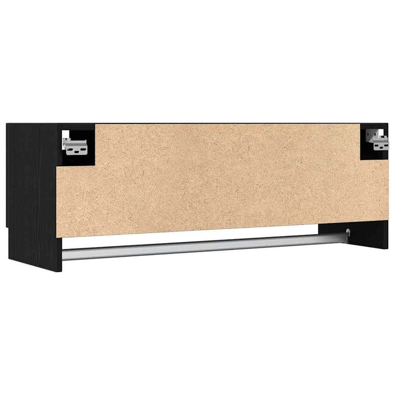 vidaXL Ruhásszekrény tárolóval Fekete 100 x 32.5 x 35 cm Faanyag