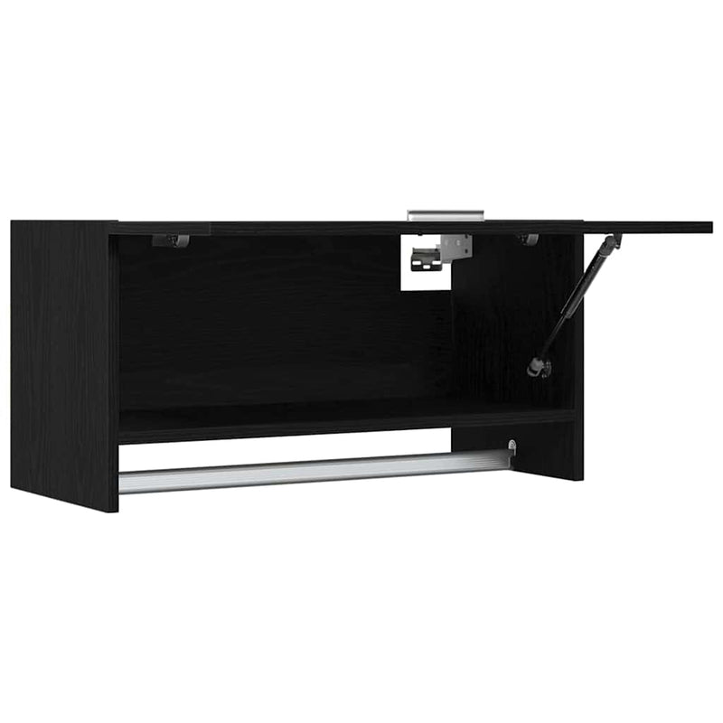 vidaXL Ruhásszekrény tárolóval Fekete 70 x 32.5 x 35 cm Faanyag