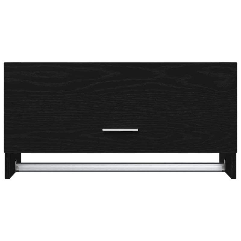 vidaXL Ruhásszekrény tárolóval Fekete 70 x 32.5 x 35 cm Faanyag