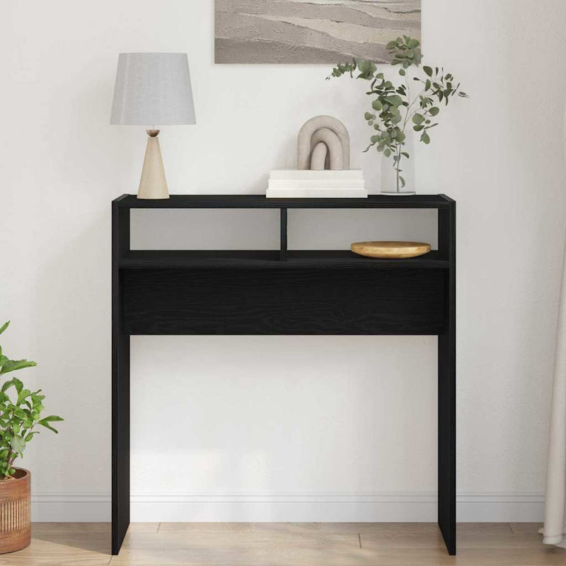 vidaXL Konzolasztal Musta tammi 78 x 30 x 80 cm Faanyag