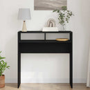vidaXL Konzolasztal Fekete tölgy 78 x 30 x 80 cm Szerelt Fa