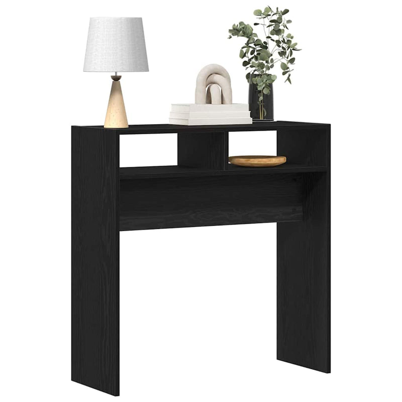 vidaXL Konzolasztal Musta tammi 78 x 30 x 80 cm Faanyag