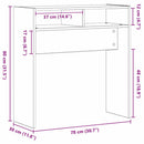 vidaXL Konzolasztal Fekete tölgy 78 x 30 x 80 cm Faanyag