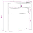vidaXL Konzolasztal Fekete tölgy 78 x 30 x 80 cm Szerelt Fa