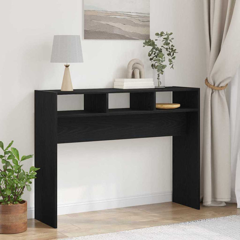 vidaXL Konzolasztal Musta tammi 105 x 30 x 80 cm Faanyag