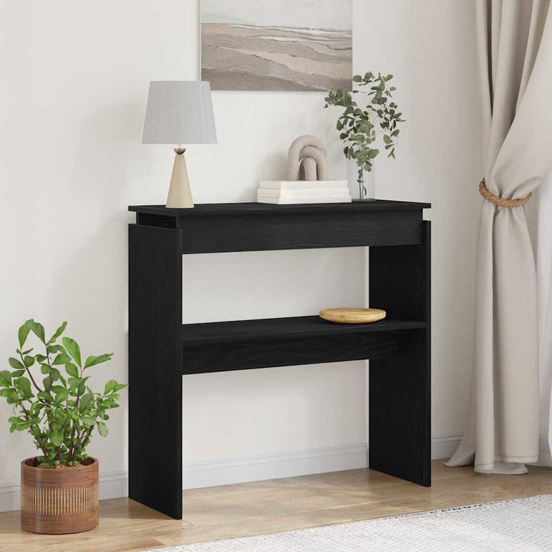 vidaXL Konzolasztal Musta tammi 80 x 30 x 80 cm Faanyag