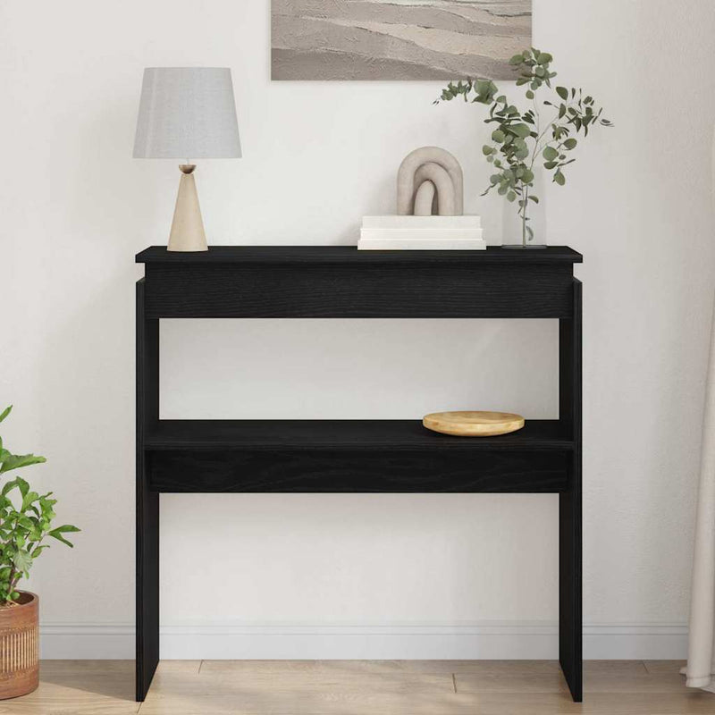 vidaXL Konzolasztal Musta tammi 80 x 30 x 80 cm Faanyag