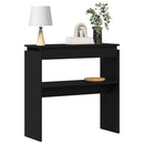 vidaXL Konzolasztal Fekete tölgy 80 x 30 x 80 cm Faanyag