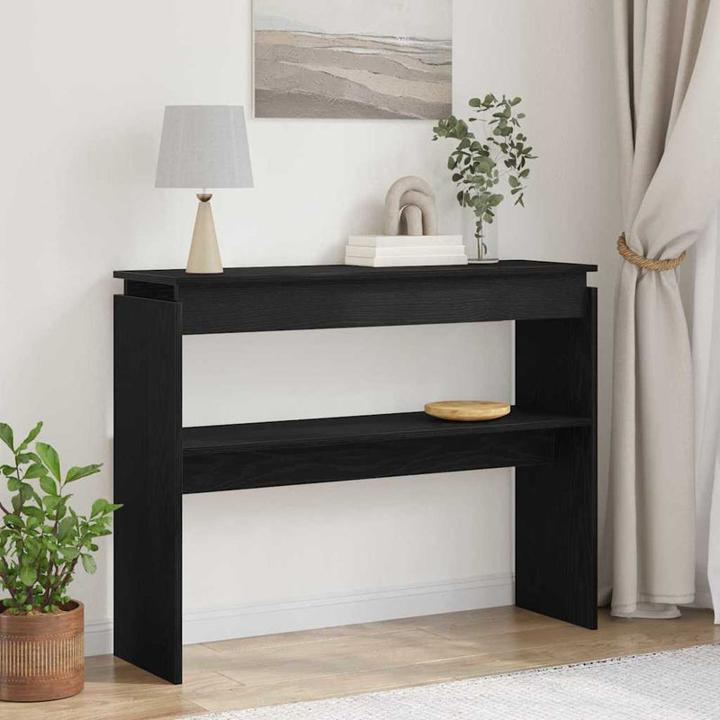 vidaXL Konzolasztal Musta tammi 80 x 30 x 102 cm Faanyag