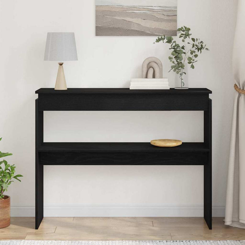 vidaXL Konzolasztal Musta tammi 80 x 30 x 102 cm Faanyag
