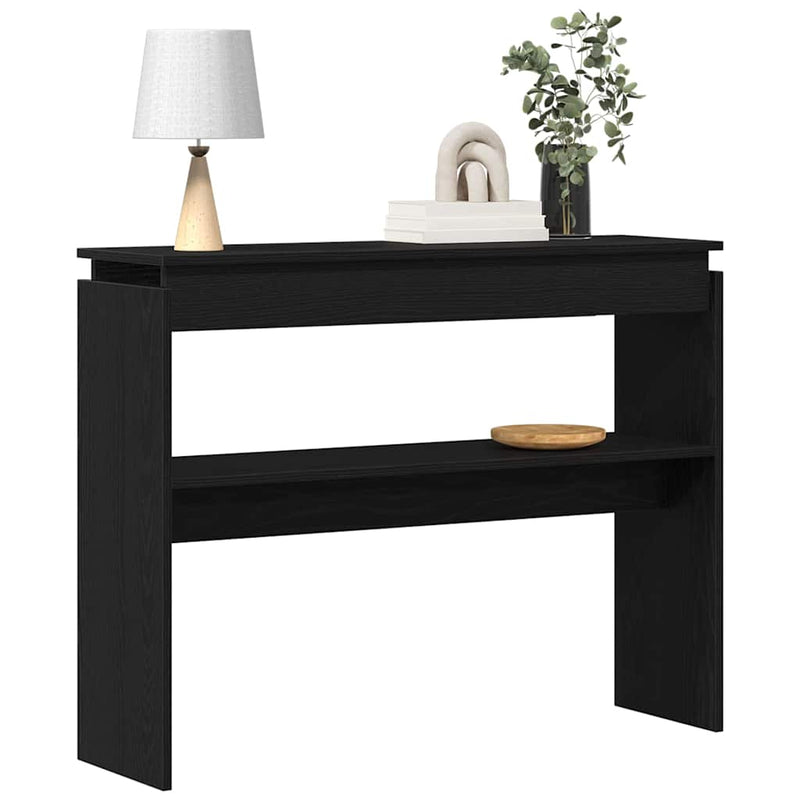 vidaXL Konzolasztal Musta tammi 80 x 30 x 102 cm Faanyag