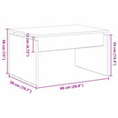 vidaXL Dohányzóasztal Fekete tölgy 68 x 50 x 38 cm Faanyag