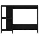 vidaXL Asztal polcokkal Fekete tölgy 102,5 x 35 x 75 cm Faanyag
