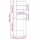 vidaXL Mosógép Szekrény Fekete tölgy 64 x 24 x 190 cm Faanyag