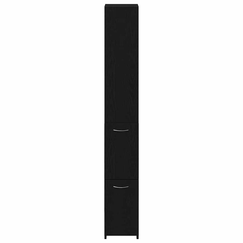 vidaXL Fürdőszobai Szekrény Fekete tölgy 25 x 25 x 170 cm Faanyag