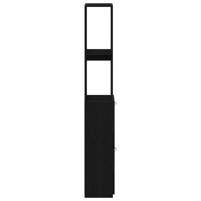 vidaXL Fürdőszobai Szekrény Fekete tölgy 25 x 25 x 170 cm Faanyag