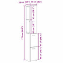 vidaXL Fürdőszoba Székény Fekete tölgy 25 x 25 x 170 cm Faanyag
