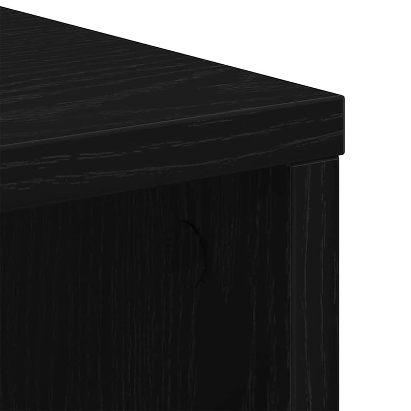 vidaXL Tárolószekrény kerékkel Musta tammi 60 x 35 x 75 cm Faanyag