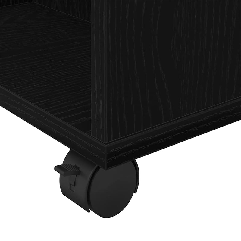 vidaXL Tárolószekrény kerékkel Musta tammi 60 x 35 x 75 cm Faanyag