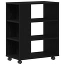 vidaXL Tárolószekrény kerékkel Fekete tölgy 60 x 35 x 75 cm Faanyag