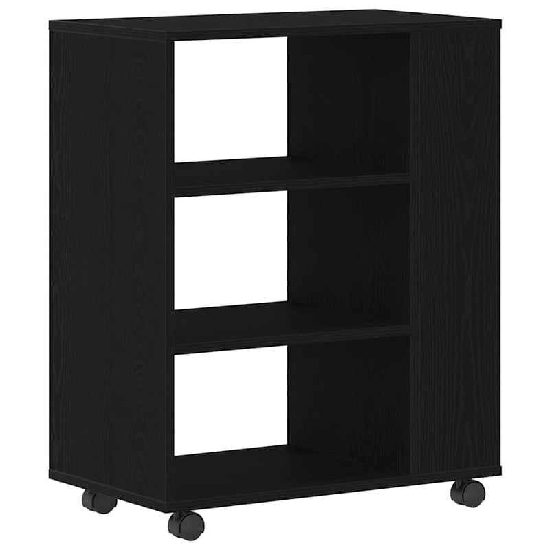 vidaXL Tárolószekrény kerékkel Musta tammi 60 x 35 x 75 cm Faanyag