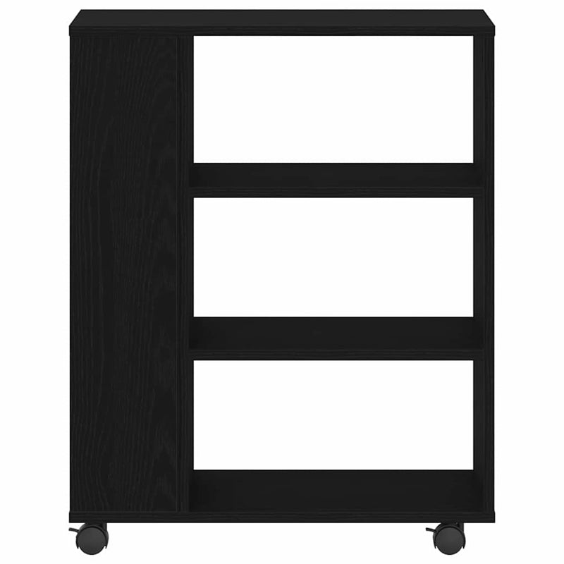 vidaXL Tárolószekrény kerékkel Musta tammi 60 x 35 x 75 cm Faanyag