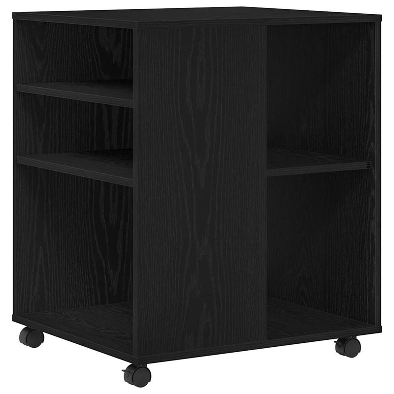 vidaXL Tárolószekrény kerékkel Musta tammi 60 x 53 x 72.5 cm Faanyag