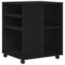 vidaXL Tárolószekrény kerékkel Fekete tölgy 60 x 53 x 72,5 cm Faanyag