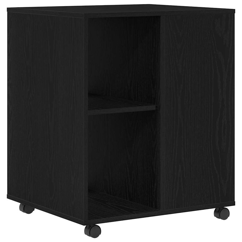 vidaXL Tárolószekrény kerékkel Musta tammi 60 x 53 x 72.5 cm Faanyag