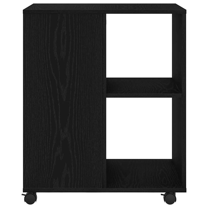 vidaXL Tárolószekrény kerékkel Musta tammi 60 x 53 x 72.5 cm Faanyag