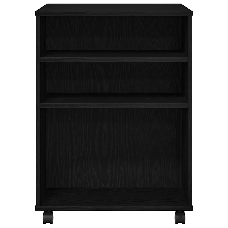 vidaXL Tárolószekrény kerékkel Musta tammi 60 x 53 x 72.5 cm Faanyag