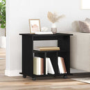 vidaXL Görgős szekrény kerékkel Fekete tölgy 60 x 45 x 55 cm Faanyag