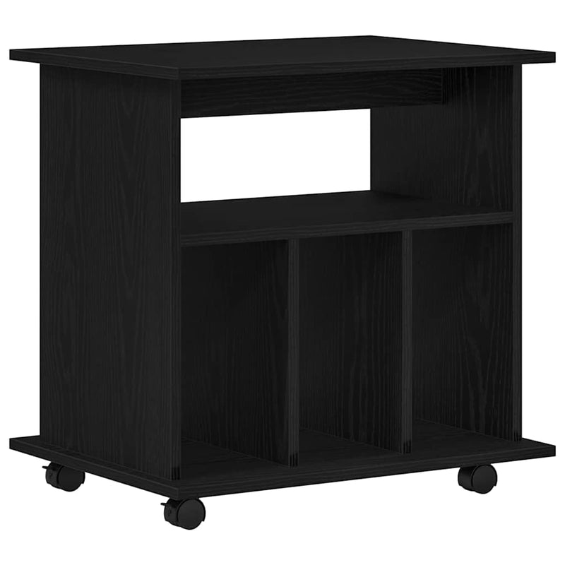 vidaXL Görgős szekrény kerékkel Musta tammi 60 x 45 x 55 cm Faanyag