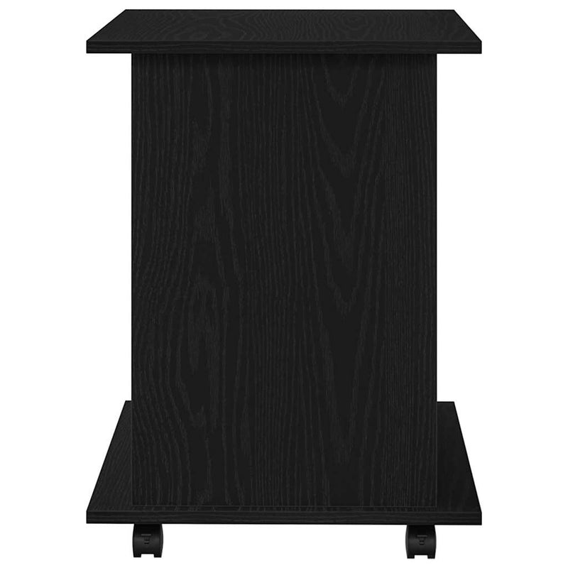 vidaXL Görgős szekrény kerékkel Musta tammi 60 x 45 x 55 cm Faanyag