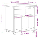 vidaXL Görgős szekrény kerékkel Fekete tölgy 60 x 45 x 55 cm Faanyag