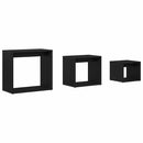 vidaXL Fészekasztal 3 pcs Fekete tölgy Faanyag