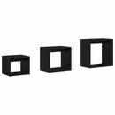 vidaXL Fészekasztal 3 pcs Fekete tölgy Faanyag